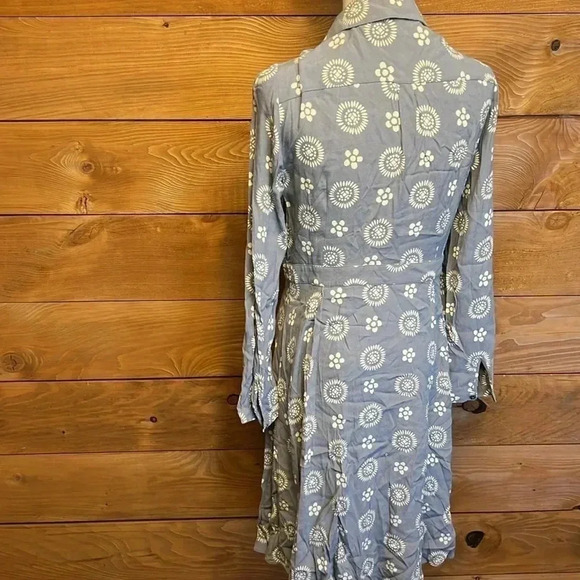 Women's Boden button up dress 8R Gray Polka dot Wedding casual event Boho Viscos - Picture 3 of 6